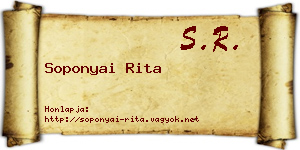 Soponyai Rita névjegykártya