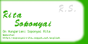 rita soponyai business card